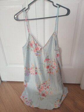 Light Blue Floral Slipdress - Women's Large
